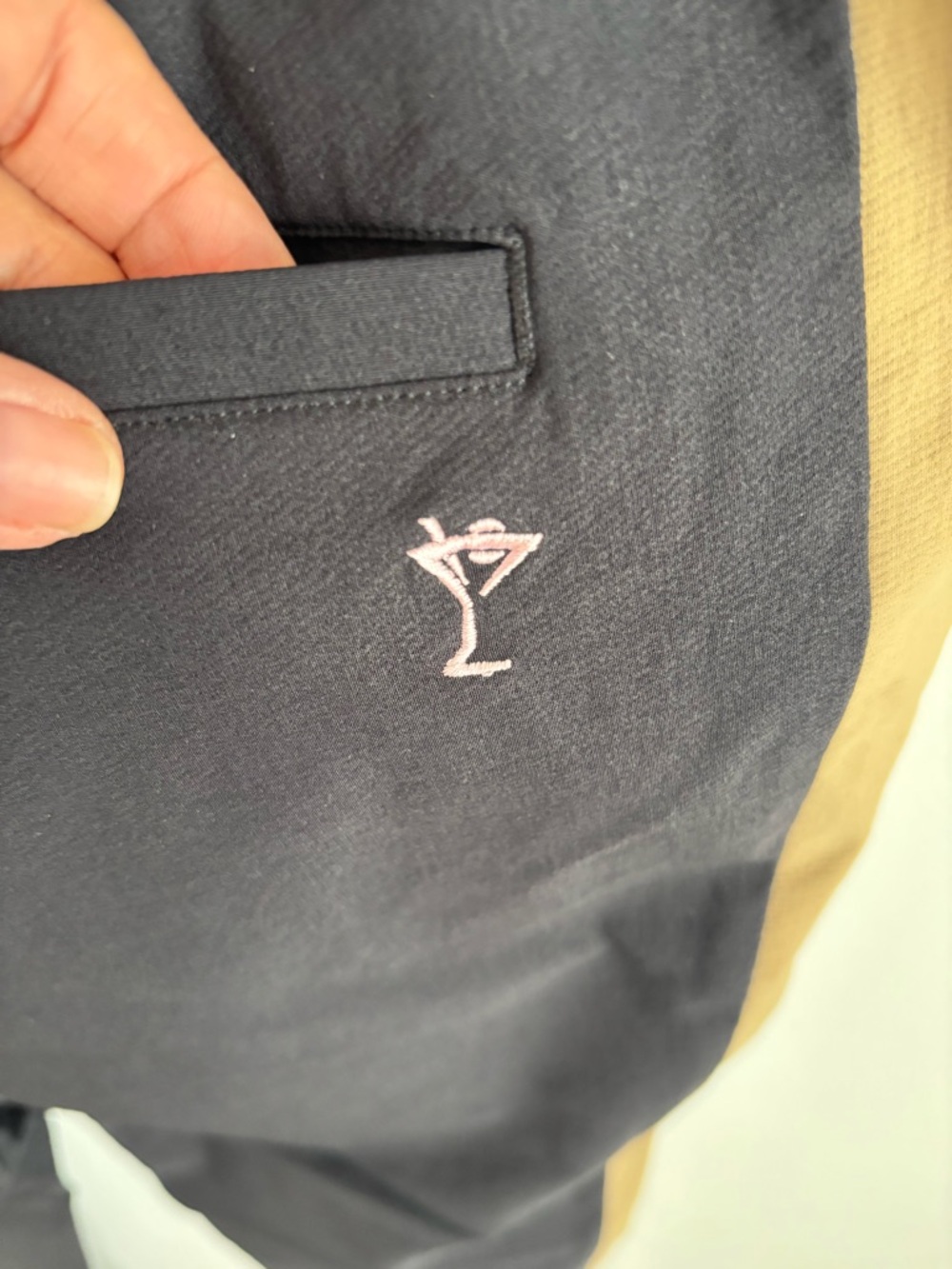 Golftini Quiet Luxury Black w/Tan Contrast Women’s Golf Athleisure Pants, M - Picture 7 of 10